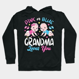 Pink Or Blue Grandma Loves You Baby Gender Reveal Keeper Hoodie